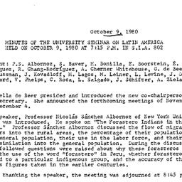 Minutes, 1980-10-09. Latin ...