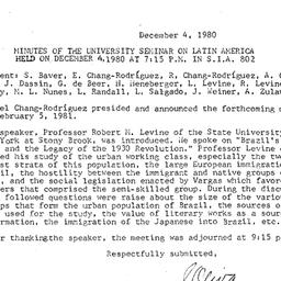Minutes, 1980-12-04. Latin ...