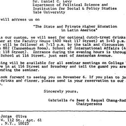 Announcements, 1980-10-17. ...