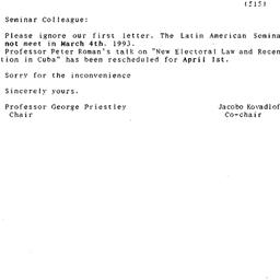 Announcements, 1993-04-01. ...
