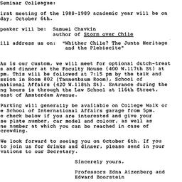 Announcements, 1988-10-06. ...