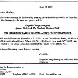 Announcements, 2000-05-04. ...