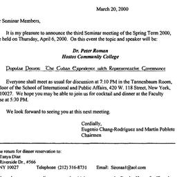 Announcements, 2000-04-06. ...