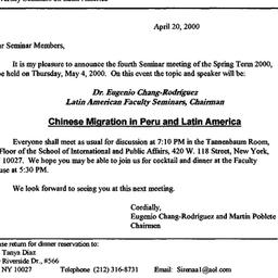 Announcements, 2000-04-20. ...