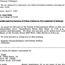 Announcements, 1997-04-03. ...
