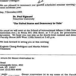 Announcements, 1995-12-07. ...