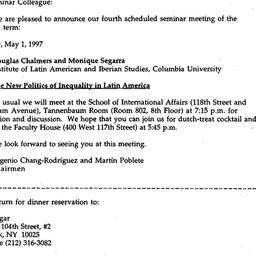 Announcements, 1997-05-01. ...