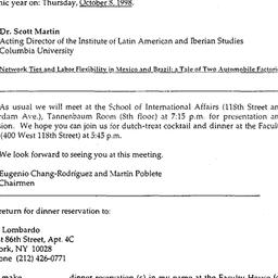Announcements, 1997-10-08. ...