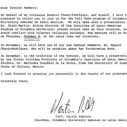 Announcements, 1997-10-08. ...