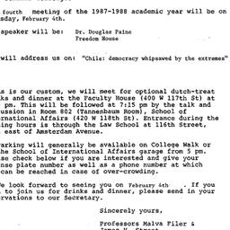 Announcements, 1988-02-04. ...