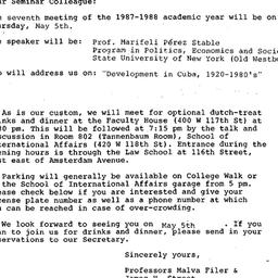 Announcements, 1988-05-05. ...