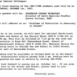 Announcements, 1987-10-01. ...