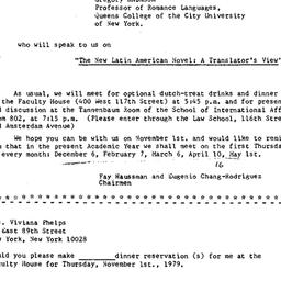 Announcements, 1979-11-01. ...