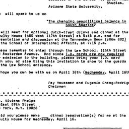 Announcements, 1980-04-16. ...
