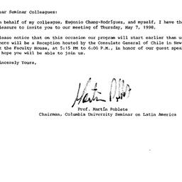 Announcements, 1999-05-07. ...