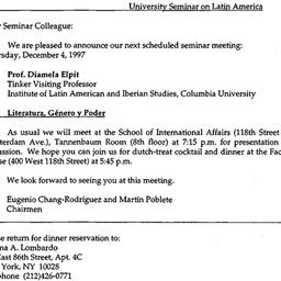 Announcements, 1998-12-04. ...