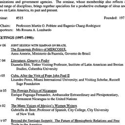 Schedules, Latin America, s...