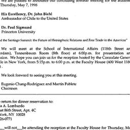 Announcements, 1999-05-07. ...