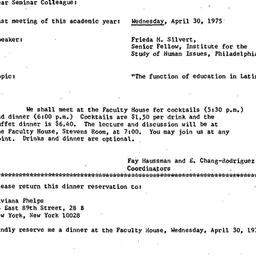 Announcements, 1975-04-30. ...