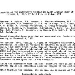 Minutes, 1982-10-07. Latin ...