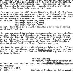 Announcements, 1973-02-15. ...