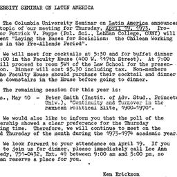 Announcements, 1973-04-19. ...