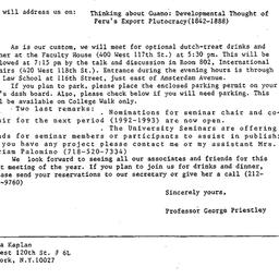 Announcements, 1992-03-05. ...