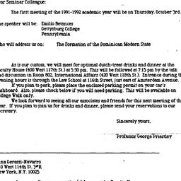 Announcements, 1991-10-03. ...