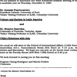 Announcements, 1996-12-05. ...