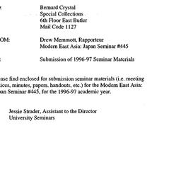 Correspondence, 1997-05-05....