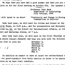 Announcements, 1977-10-06. ...