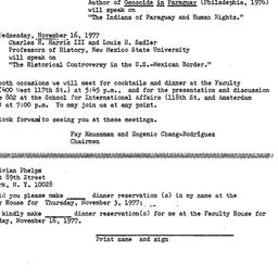 Announcements, 1977-11-03. ...