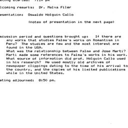 Minutes, 1984-11-01. Latin ...