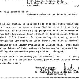Announcements, 1984-11-01. ...