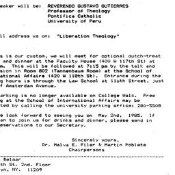Announcements, 1985-05-02. ...