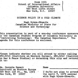 Announcements, 1979-04-09. ...