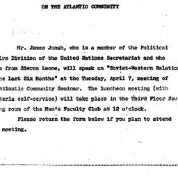 Announcements, 1964-03-23. ...