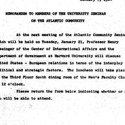 Announcements, 1964-01-07. ...