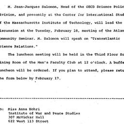 Announcements, 1969-02-07. ...