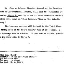 Announcements, 1969-02-19. ...