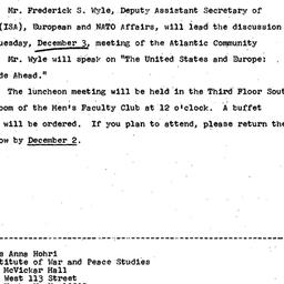Announcements, 1968-11-20. ...