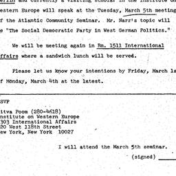 Announcements, 1974-03-05. ...