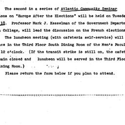 Announcements, 1966-01-04. ...