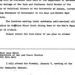 Announcements, 1965-12-08. ...