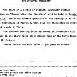 Announcements, 1966-01-01. ...