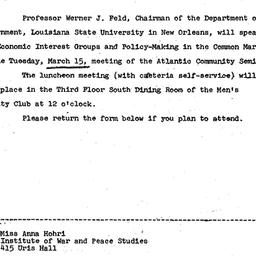 Announcements, 1966-03-01. ...