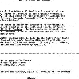 Announcements, 1971-04-09. ...