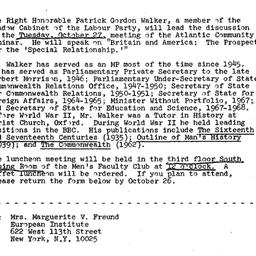 Announcements, 1970-10-12. ...