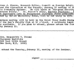 Announcements, 1970-12-18. ...