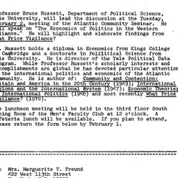 Announcements, 1971-01-21. ...